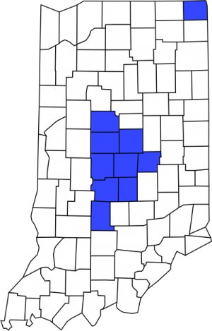 Indiana Map of client locations
