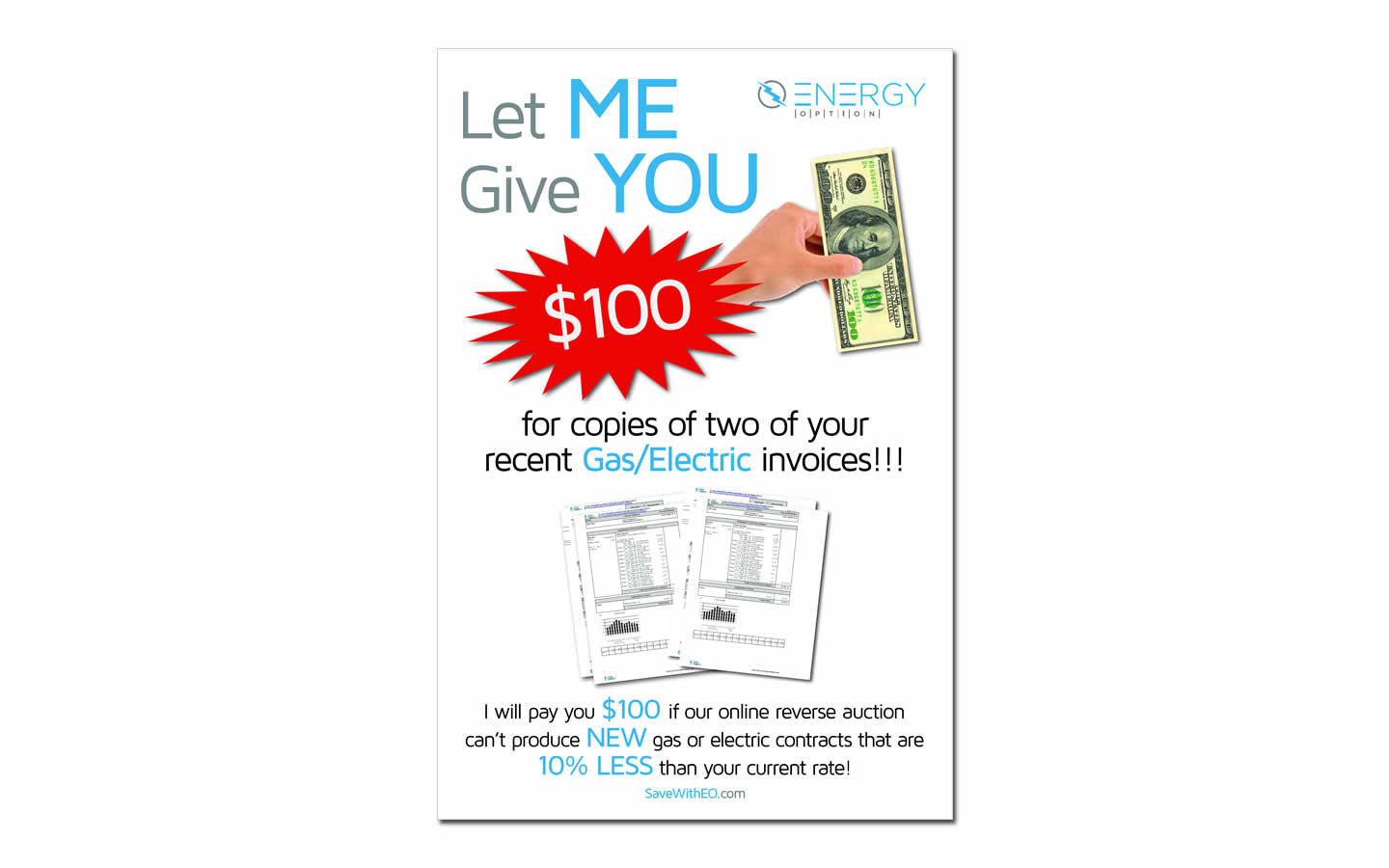 Energy option poster print design